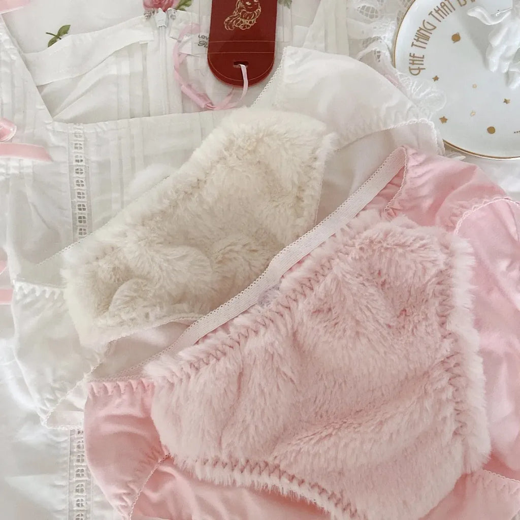 Harajuku Kawaii Fashion Fluffy Cat Lingerie Set
